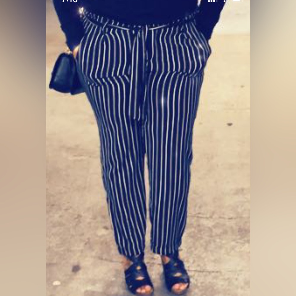 Blk and white stripped pants